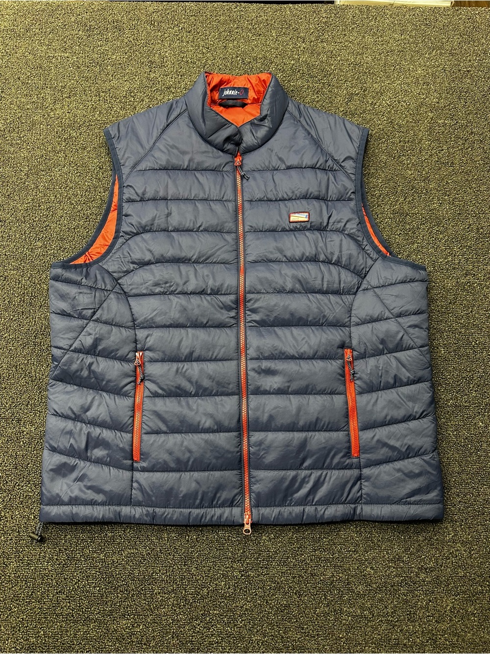 Johnnie-O Vest Mens XL Blue Quilted Hudson Full Zip Insulated Puffer Outdoor